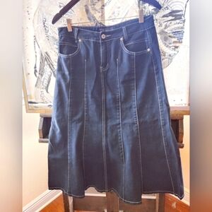 Baccini denim midi jean skirt